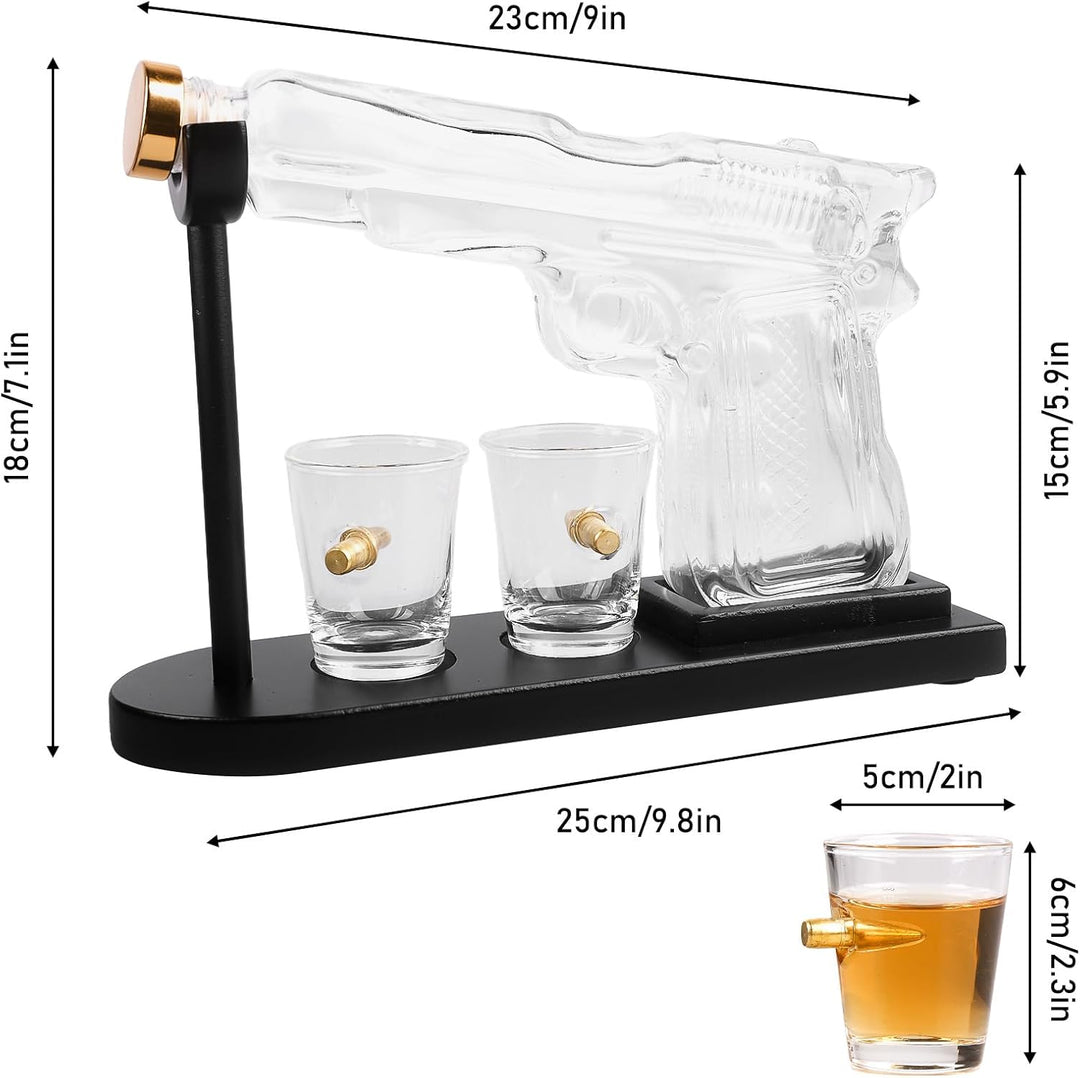Whisky Geschenkset Personalisiert mit 2 Bullet Gläsern und Karaffe, Whisky Dekanter aus Glas, Whiske