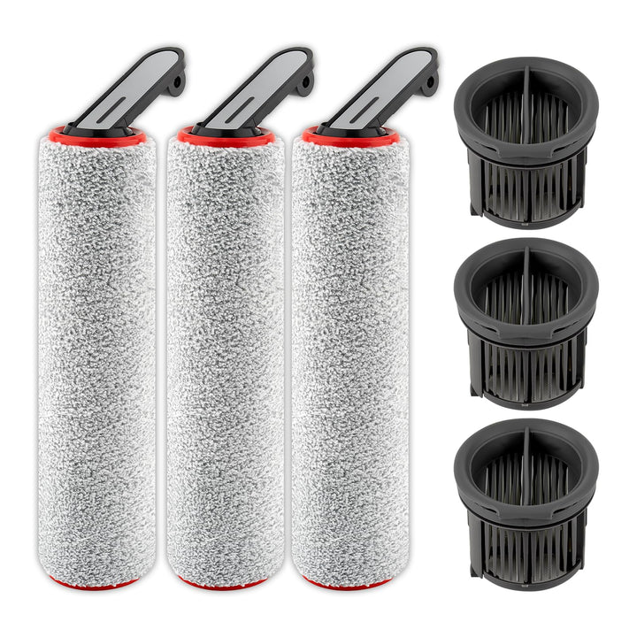 (6 Stück) H14 Pro Ersatz rollenbürsten und HEPA Filter für Dreame H14 Pro schnurlosem Nass und Trock