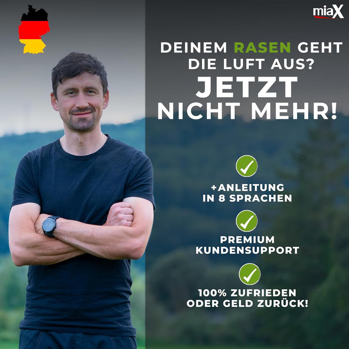 miaX Profi Rasenbelüfterschuhe garantiert abrutschsicher - gewohnt Beste Qualität - Optimierte Rasen
