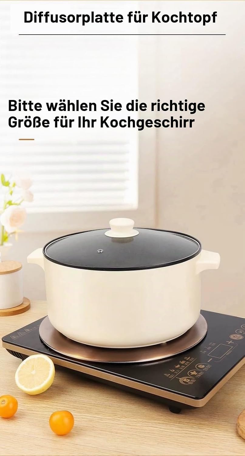 Wärmeverteiler für Gasherd, NISPOTDOR Induktionskochfeld-Adapterplatte, robuste Simmerplatte, Indukt