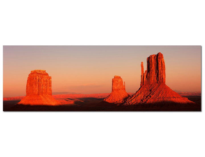 Paul Sinus Art Panoramabild auf Leinwand und Keilrahmen 120x40cm USA Monument Valley Sonnenuntergang