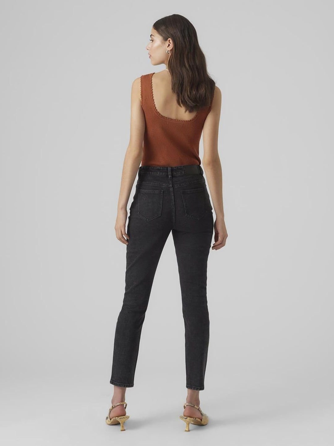 Vero Moda Female Straight-Fit VMBRENDA Hohe Taille Hohe Taille Jeans 27W / 32L Black Denim, 27W / 32