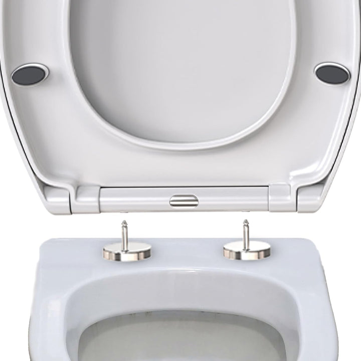 WC Sitz Absenkautomatik weiss oval Absenkautomatik Toilettensitz mit Schnellverschluss für einfache