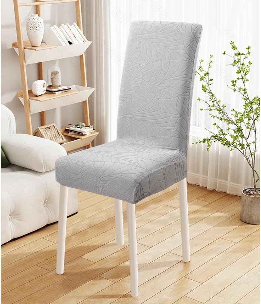 Fuloon Stuhlhussen Jacquard-Blätter,Universal Stretch Stuhlbezug Moderne Stuhlüberzug Elastische Abn