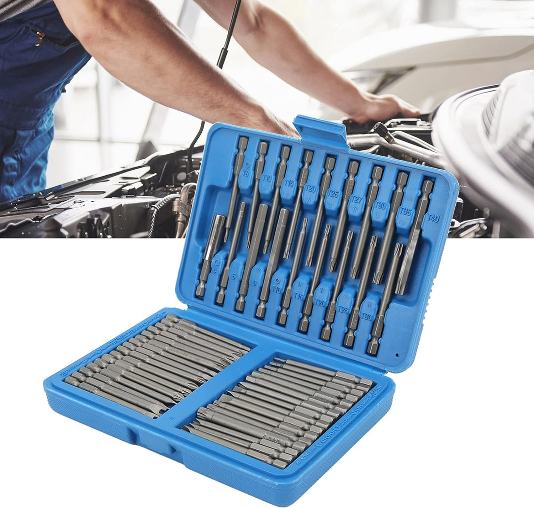fansheng Schraubendreher-Bit-Satz, 50 Stück magnetischer extra Langer Sicherheits-Bit-Satz, Schraube
