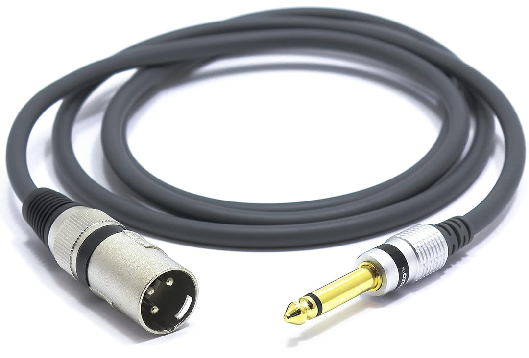 VITALCO XLR Stecker auf 6,3mm Mono Klinke Kabel 1.5m Mikrofonkabel 3 Polig auf 6,3 TS Klinkenstecker
