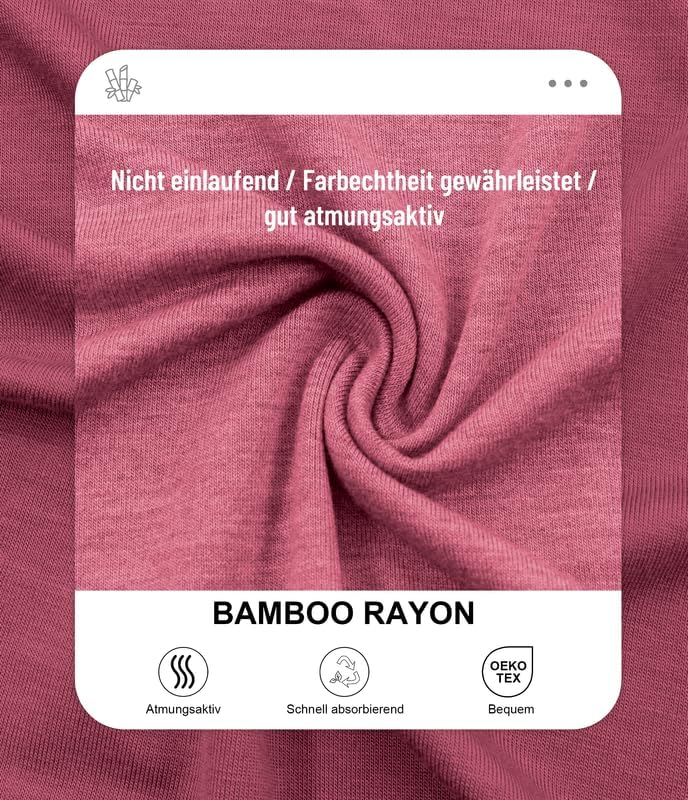 COLORFULLEAF 3/5er Pack Bambus Rundhals T-Shirt Herren Stretch Unterziehshirt Männer Einfarbig Busin