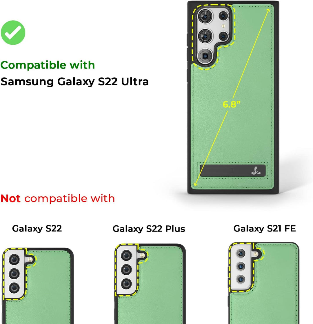 Snakehive Metro Lederhülle für Samsung Galaxy S22 Ultra || Echtleder Handyhülle mit Standfunktion ||