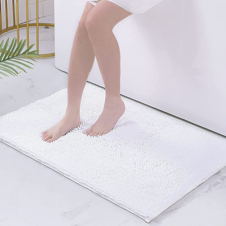 Homaxy rutschfeste Badematte Chenille Badezimmerteppich Mikrofaser Badteppich Saugfähige Hochflor Ba