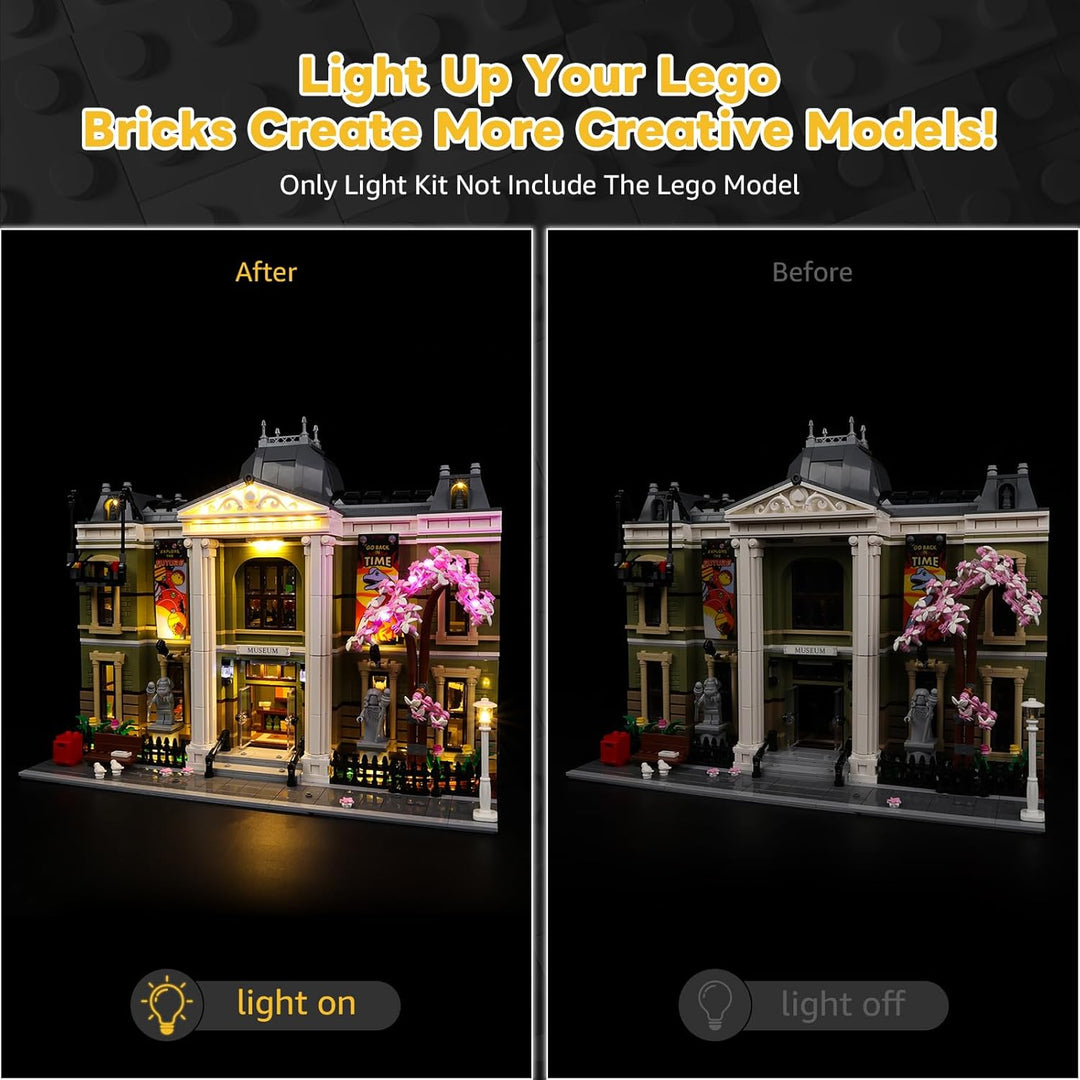 Kyglaring Led Licht Kompatibel mit Lego Icons Naturkundemuseum Bauset für Erwachsene 10326 Bausteine