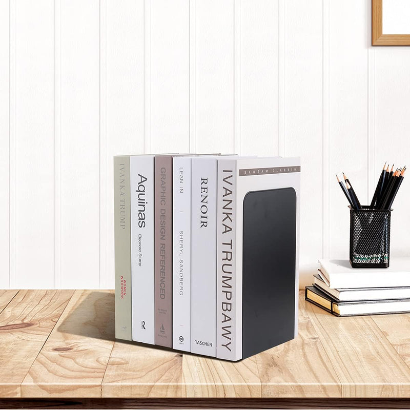 MSDADA 5 Paare Buchstützen, 102x203x135mm Buchstützen Metall Buchständer Bookends rutschfeste Buchst