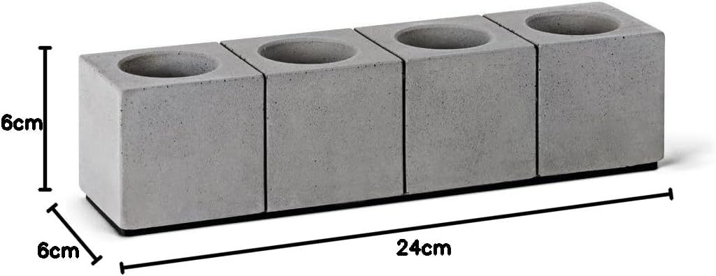 Kerzenleuchter - Kerzenständer aus hochwertigen Beton, für Vier Teelichter, modern und schlicht gest