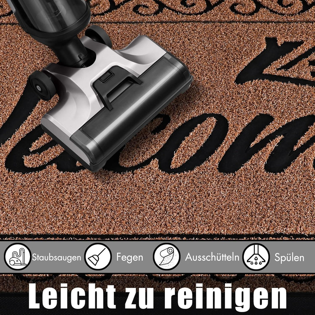 Yimobra Fussmatte Aussen, 120 x 81 cm, rutschfest, Wetterfest, Waschbar, Wellcome Schmutzfangmatte f