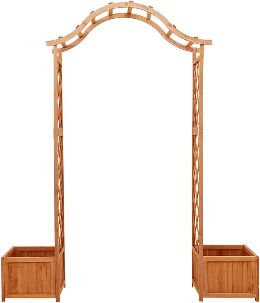 vidaXL Tannenholz Massiv Garten Pergola mit Blumenkasten Rosenbogen Torbogen Rankhilfe Spalier Rankg