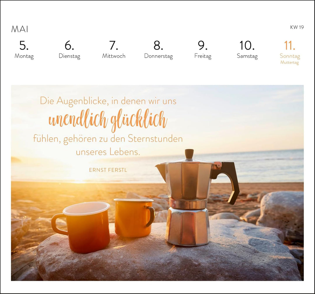 Postkartenkalender 2025: Träume vom Meer: Wochenkalender zum Aufstellen, Tischkalender mit Spiralbin