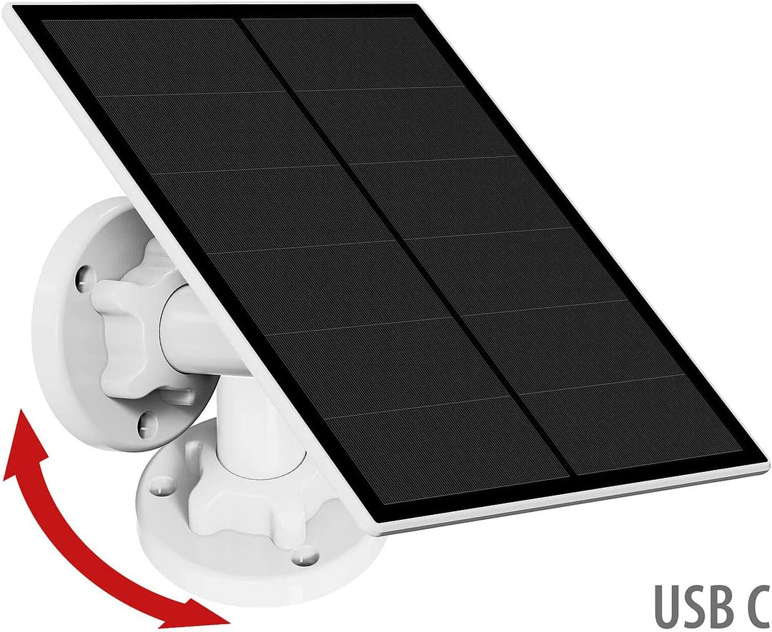 revolt Solarmodule: 4er Universal Solarpanel für Akku IP Kameras mit USB Typ C Port, 5W (Wetterfeste