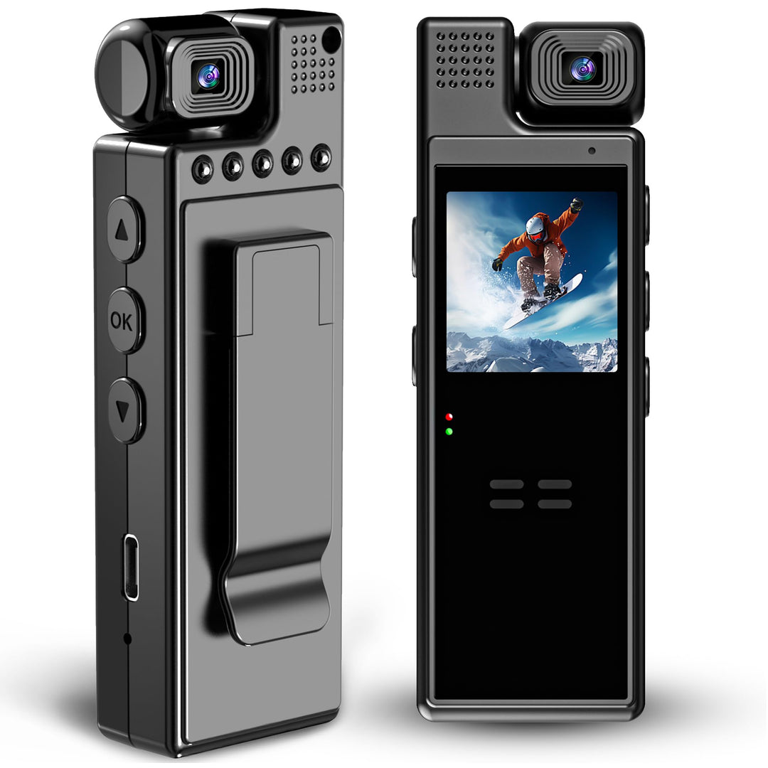 KAMREA HD 1080P Mini Körperkamera Mini Body Camera 180° drehbares Objektiv Bewegungserkennung 6 Stun