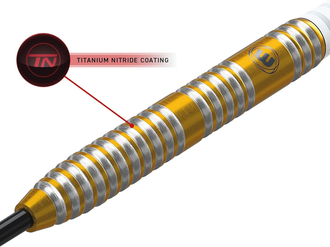 WINMAU Daryl Gurney Gold Wolfram Stahl Spitzen Darts - Titan Nitrid Beschichtung Neu 23g, 23g
