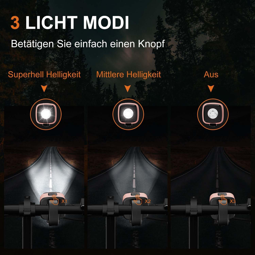 Antimi Fahrradleuchten-Set, StVZO-zugelassen Beleuchtungsset Led IPX5 Frontlicht + Rücklicht Fahrrad