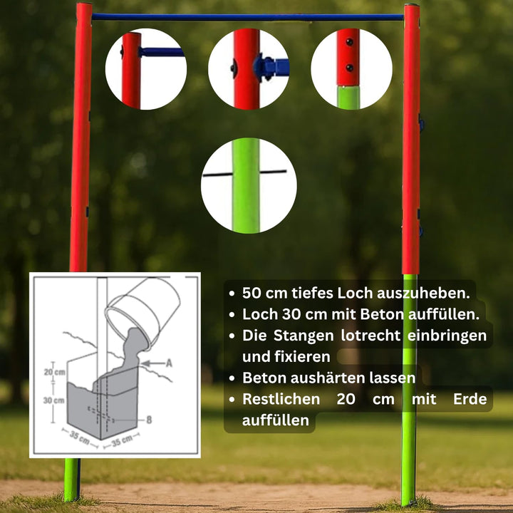 Best Sporting 61390 Turnreck, Einzel-Grün-rot-blau, 154 x 118 cm