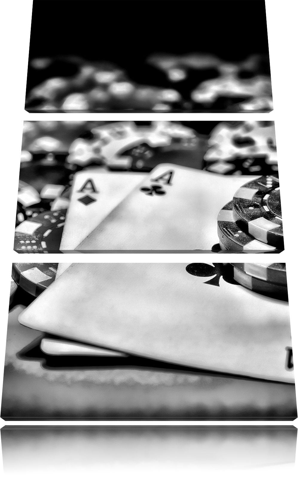 Pixxprint Spielkarten als Leinwandbild | Grösse: 3 Teilig (120x80) | Wandbild| Kunstdruck | fertig b