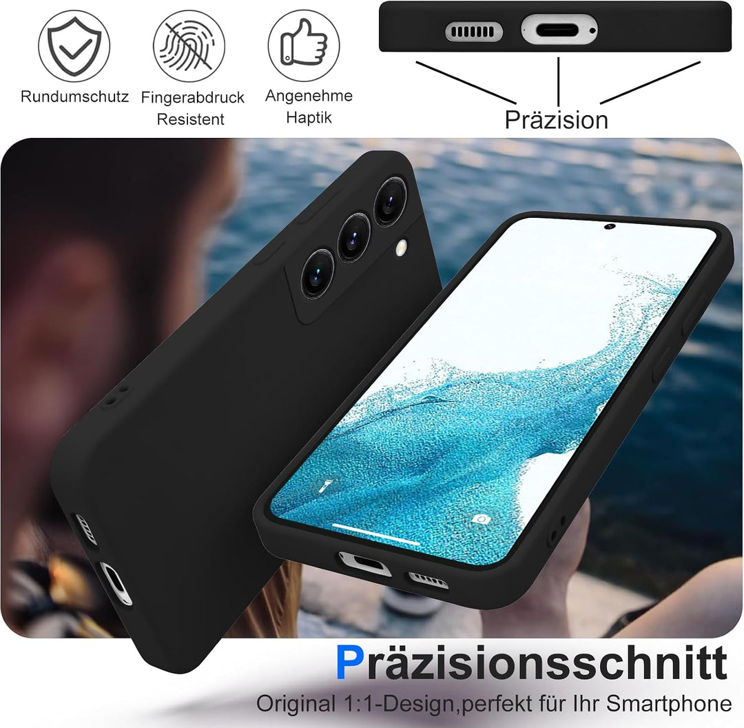 Handyhülle für Samsung Galaxy S22 Hülle [Material-Upgrade] Soft Silicone Case mit Mikrofaserfutter R