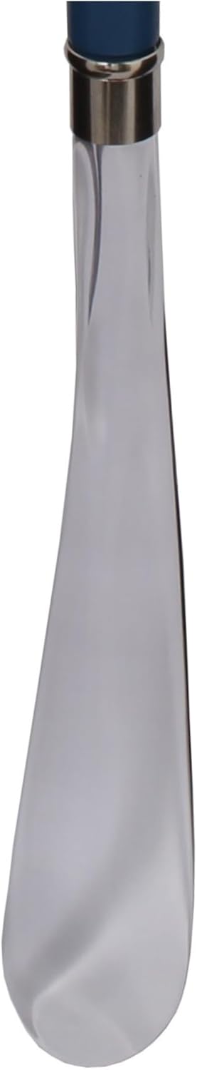 DELFA Design Schuhanzieher Schuhlöffel 70 cm mit Schnauzerkopf als Griff - blauer Holzschaft mit Sch