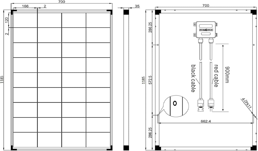enjoy solar PERC Mono 12V 9-Busbars (9BB) 166 * 166mm Monokristallines Solarpanel ideal für Wohnmobi