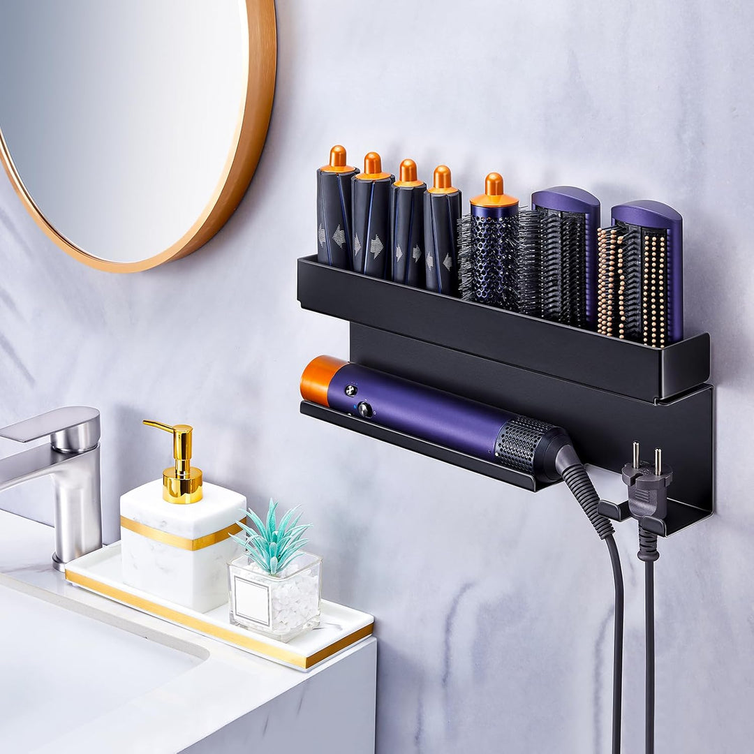 Föhnhalter Wand Ohne Bohren, Föhn und Glätteisen Halterung Für Styler Lockenstab Zubehör, Fönhalteru