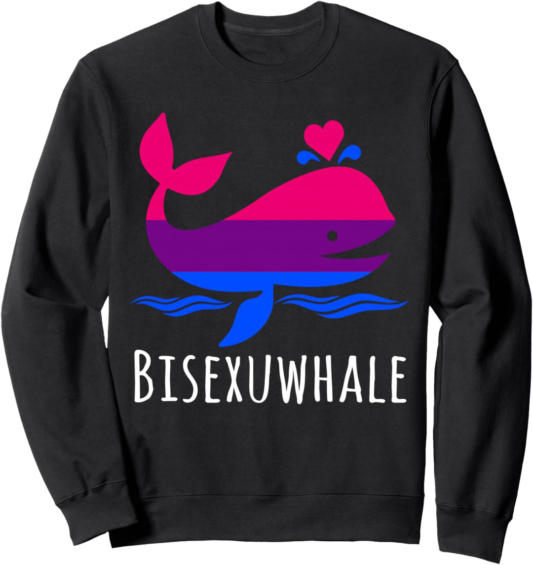 Bisexueller Stolz Flagge Bisexuwhale Lustiger Bisexueller Sweatshirt