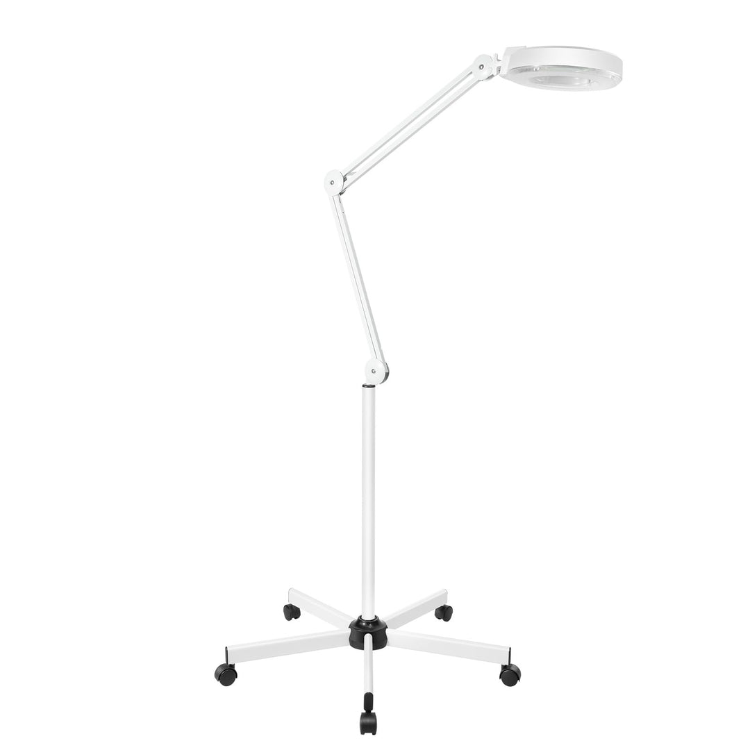 LED Lupenleuchte Kosmetik mit Standfuss, 8X LED Lupenlampe, Mit Rollstativ Lupenleuchte Kosmetiklamp
