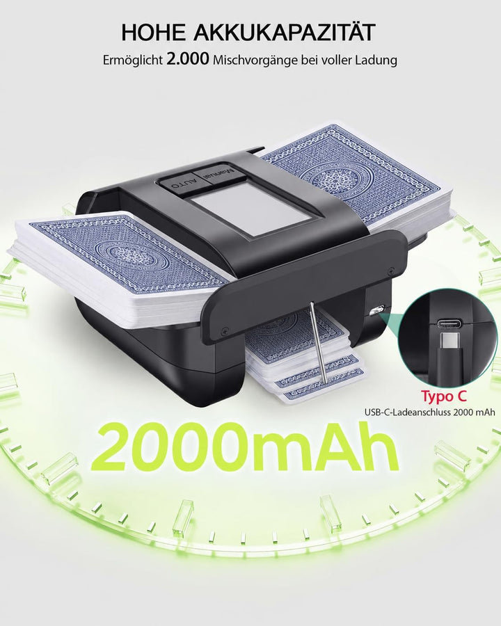 Kartenmischmaschine Elektrische Automatischer Kartenmischer für 1-2 Decks One-Press Auto &amp; Manueller