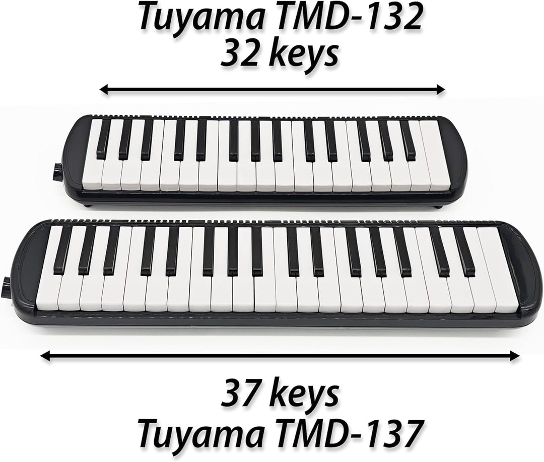 Tuyama® TMD-132 Melodica Melodika mit Mundstück, 2 Mundschläuchen, Notenblatt und Koffer (32 Tasten)
