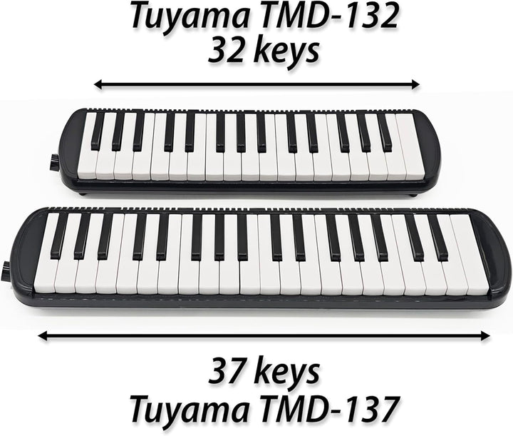 Tuyama® TMD-132 Melodica Melodika mit Mundstück, 2 Mundschläuchen, Notenblatt und Koffer (32 Tasten)