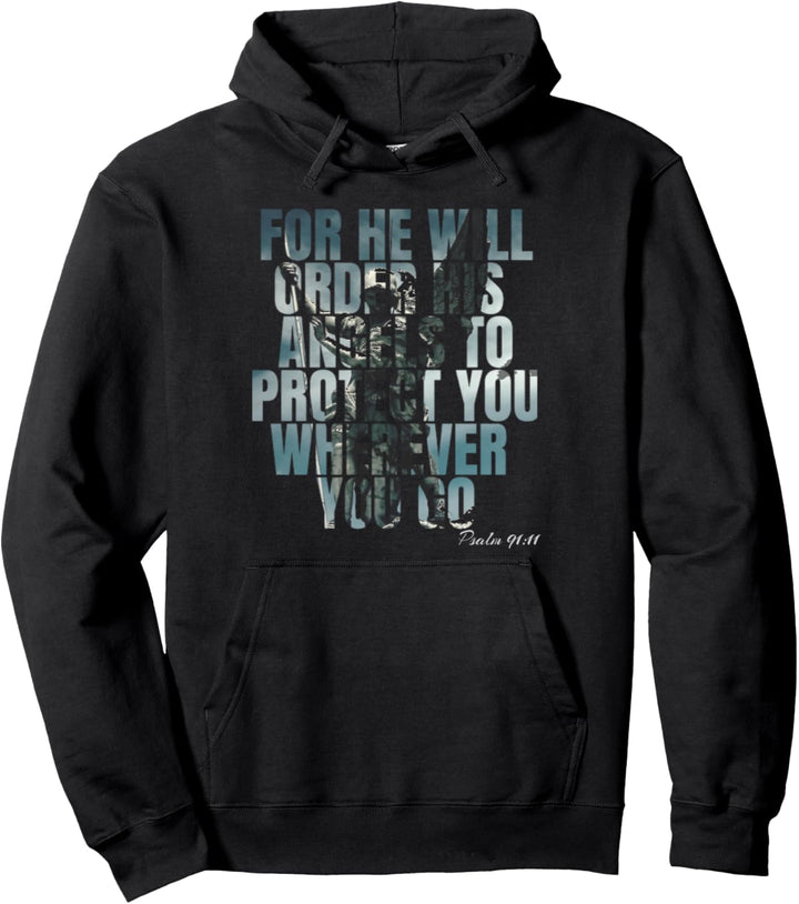 Denn er wird seinen Engeln befehlen, dich zu beschützen Psalm 91:11 Pullover Hoodie