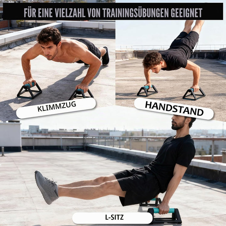 2 Liegestützgriffe in H-Form mit rutschfester Unterseite für Outdoor-Training zu Hause, leicht und t