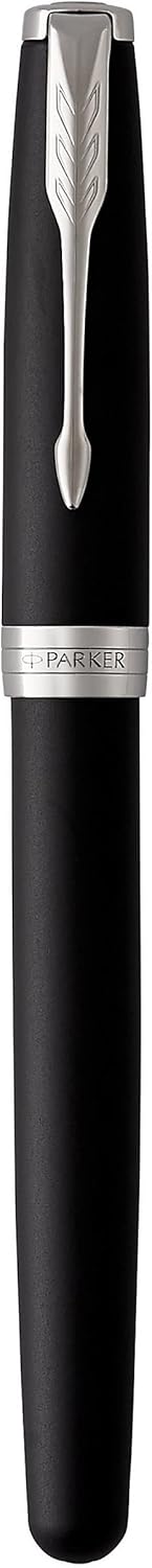 Parker Sonnet Füller | Matt-Schwarze Lackierung mit Palladiumzierteilen | Füllfederhalter mit feiner