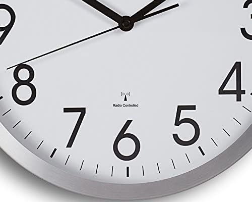 Maul Funkwanduhr MAULmove Ø 30cm | Elegante Wanduhr aus Mineralglas | automatische Zeiteinstellung |