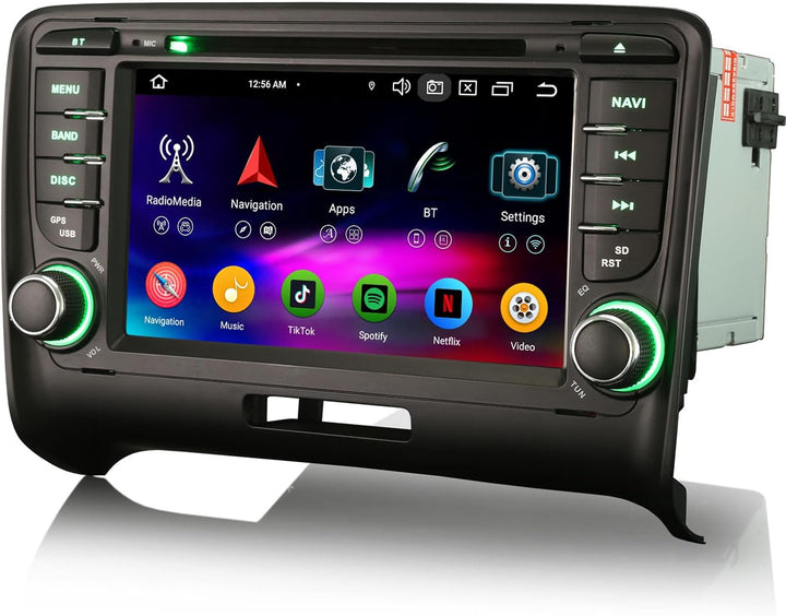 Erisin 8-Kern 4GB+64GB Android 14 Autoradio GPS Navi für Audi TT MK2 7 Zoll DVD Player Touchscreen U