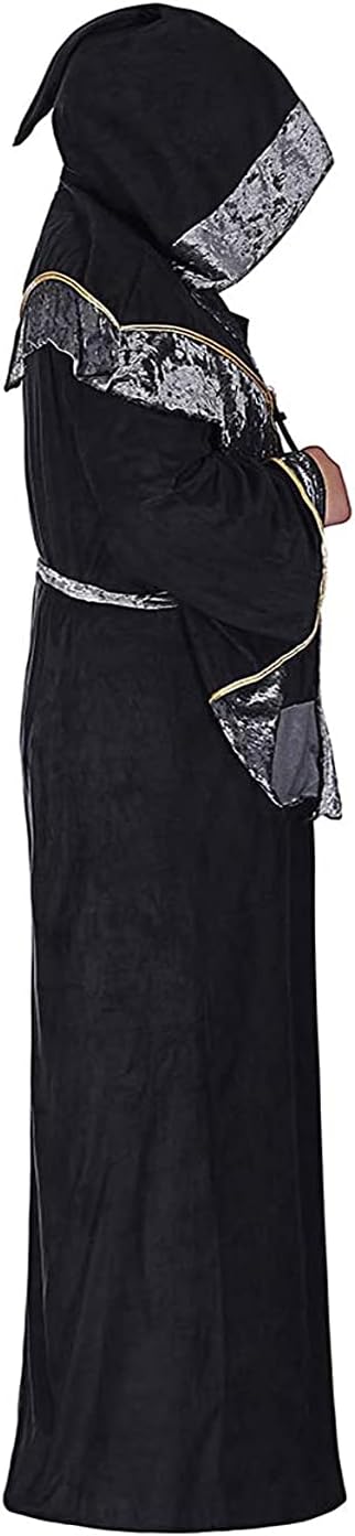 Mystische Zauberer Robe Halloween Cosplay Kostüme für Männer, Erwachsene Mittelalter Uniform Vintage