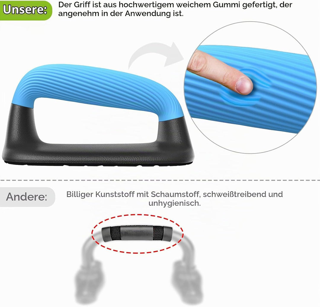 Kipika Liegestützgriffe, Push-up handles, Push-up bars aus Weichem Kunststoff, Anti-Rutsch-Polster a