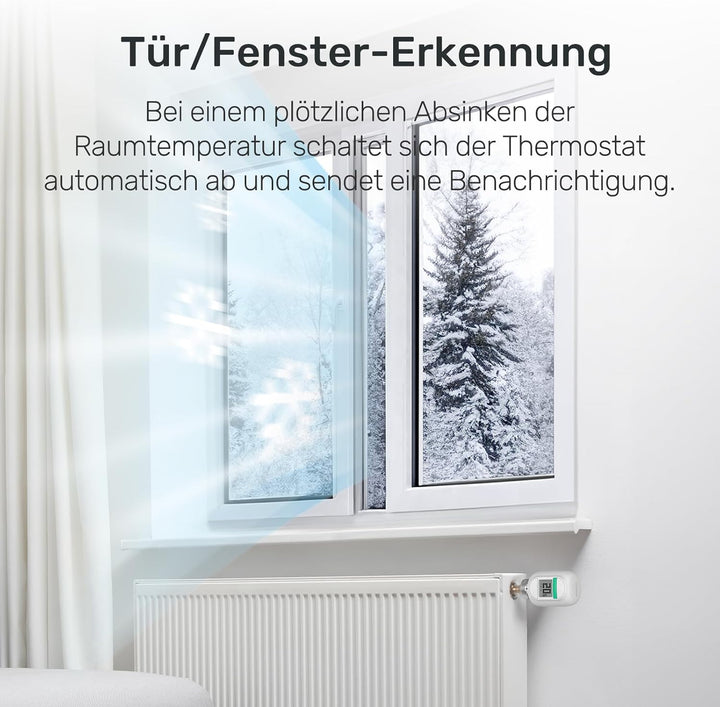 Winees Smart Heizkörperthermostat 3-teilig, mit Zeitplan, Fern-/Sprachsteuerung, Heizungsthermostat