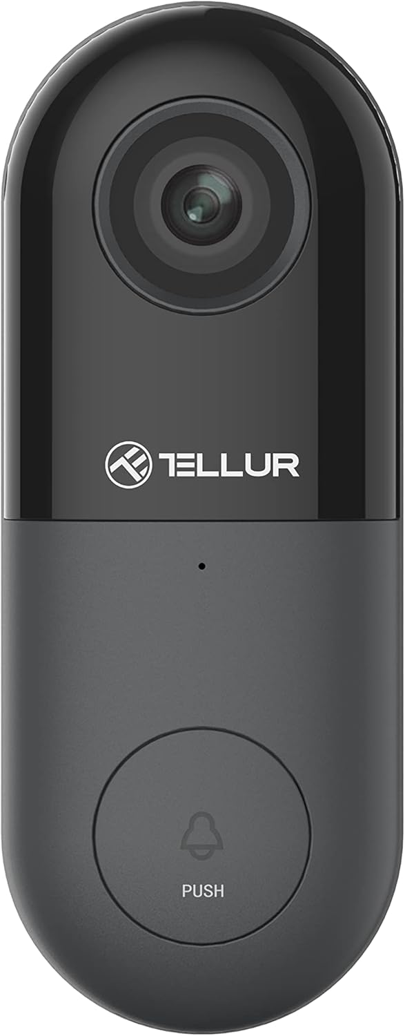 TELLUR SMART WLAN Türklingel mit Kamera, WLAN Door Bell Alexa Türklingel, PIR-Bewegungserkennung, FH