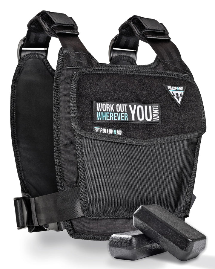 PULLUP & DIP Gewichtsweste – Modular anpassbar von 1-15 kg – Weighted Vest für Calisthenics, HIIT &