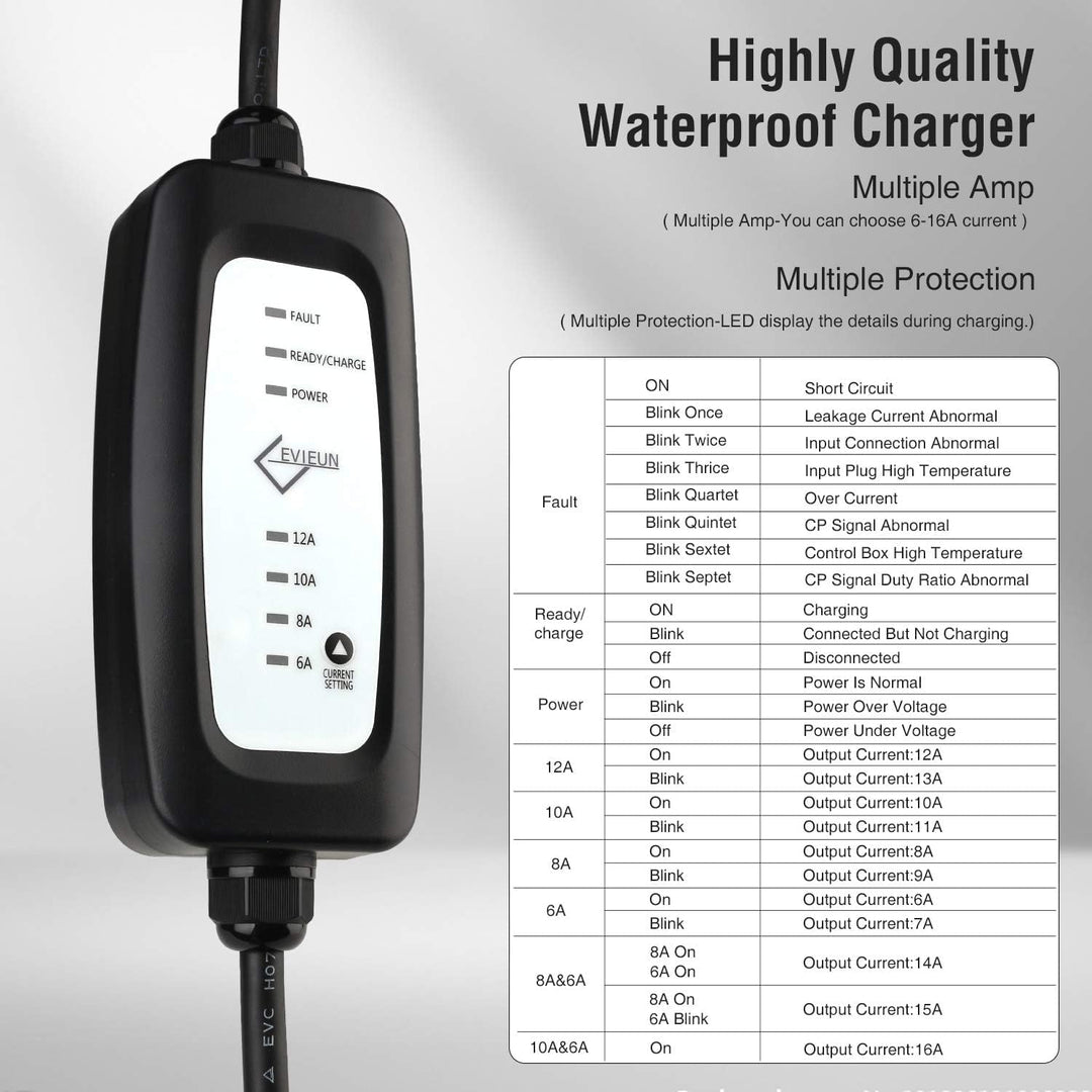 EV Ladekabel für Elektrofahrzeug Tragbares Zuhause Schnell EVSE ladegerät Kompatibel mit Allen Steck