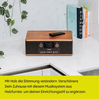 Pure Classic C-D6 Musiksystem (CD-Player, DAB+/FM, Bluetooth, AUX, USB, Wecker, Sleeptimer) Coffee B