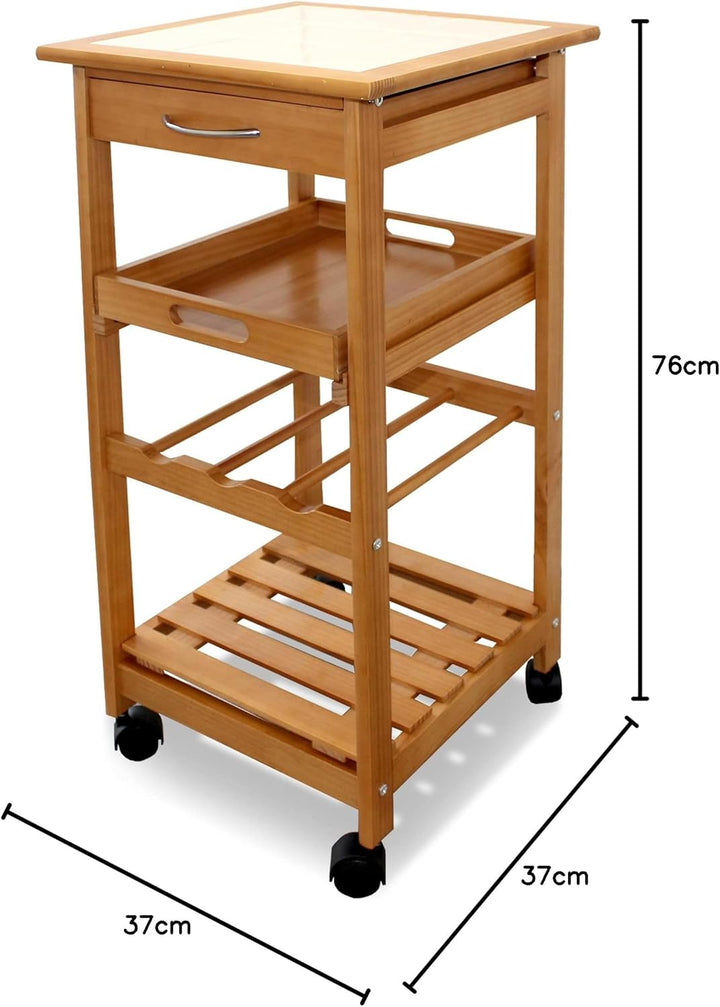 Platzsparender Holzwagen