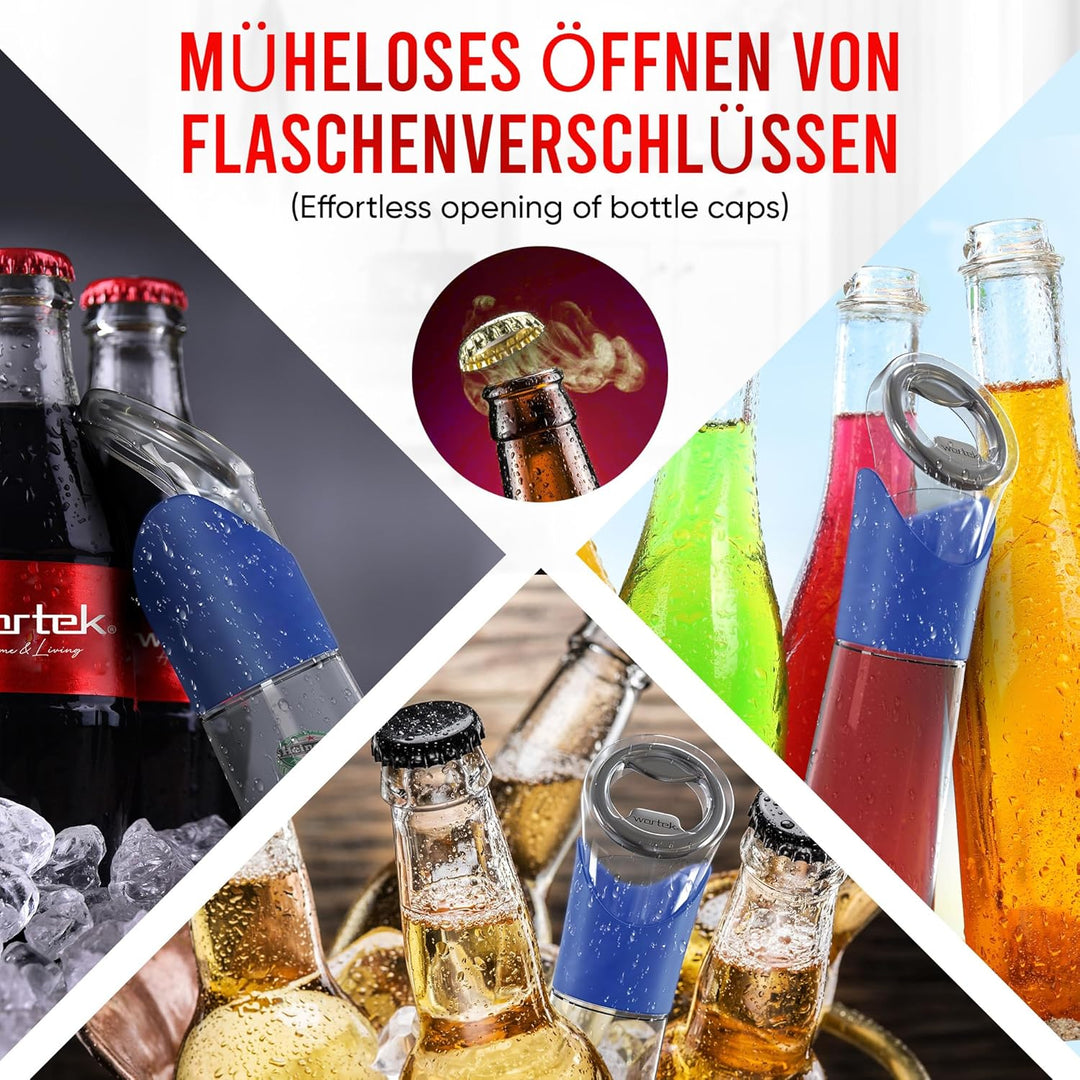 wortek Flaschenöffner mit Auffangbehälter Getränkeöffner Geschenke für Männer Weihnachten - Bier Ges