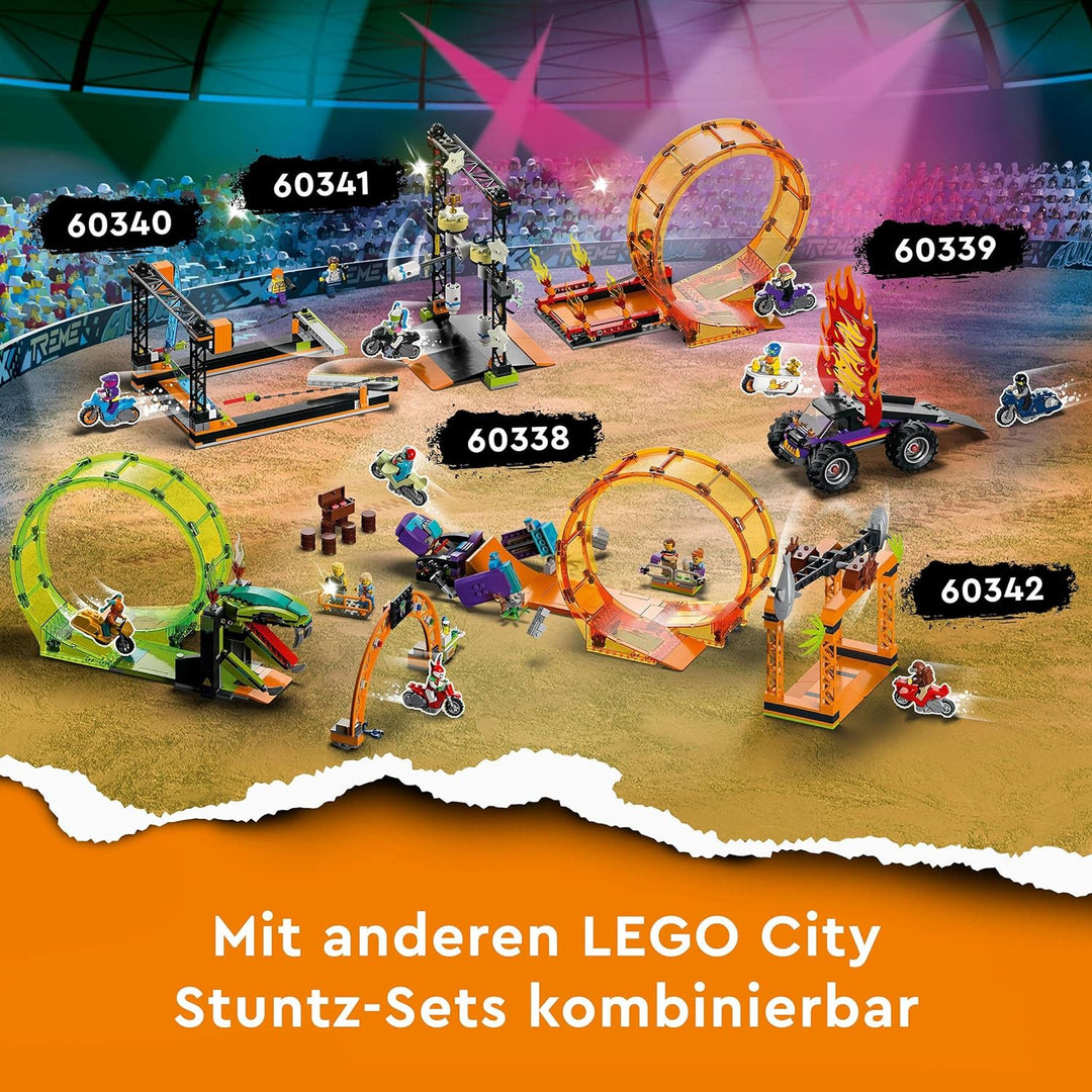LEGO 60338 City Stuntz Schimpansen-Stuntlooping, Action-Spielzeug mit Rampe, Stunt-Motorrad und 3 Mi