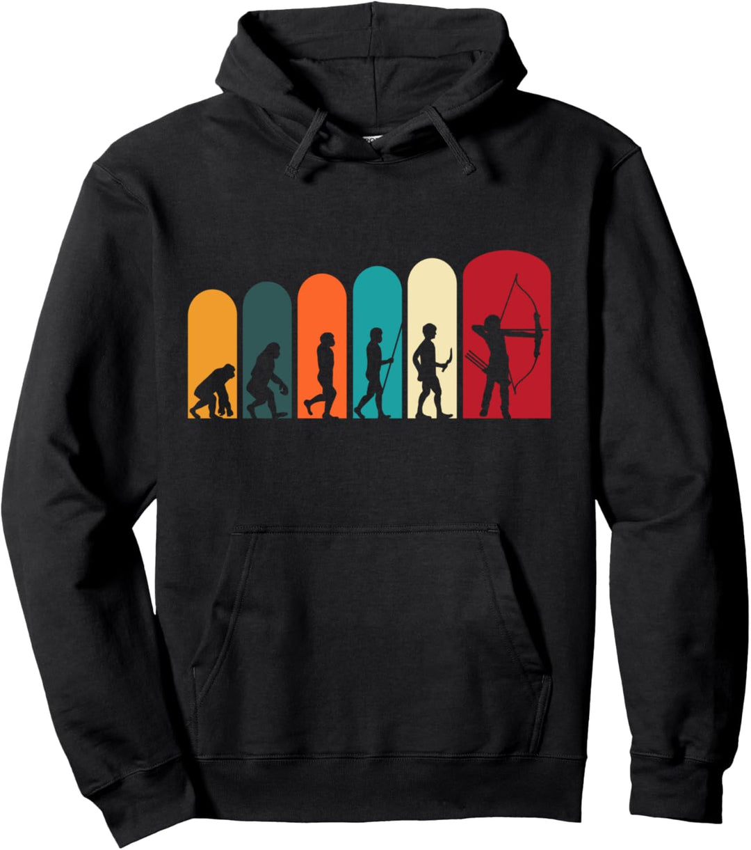 Bogen Pfeil Evolution Bogensportler Langbogen Bogenschiessen Pullover Hoodie